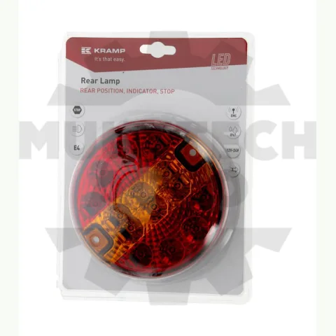 Hátsó LED lámpa, kerek, 12-24V, átmérő 140mm